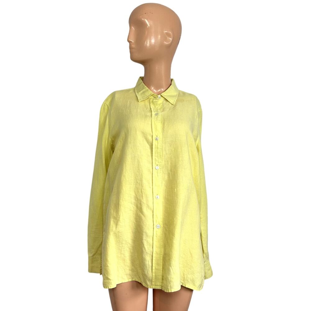 Real Clothes 8 Yellow Blouse Irish Linen French Seams Minimalist Quiet Luxury